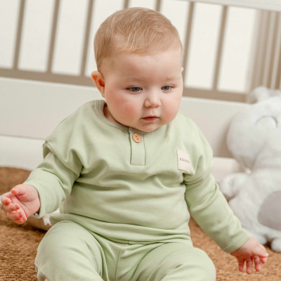 Yeşil Tek Düğmeli İkili Alt Üst Takım Bebek & Çocuk
