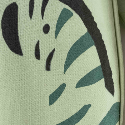 Organik Pamuklu Zebra Desenli Yeşil & Krem İkili Takım