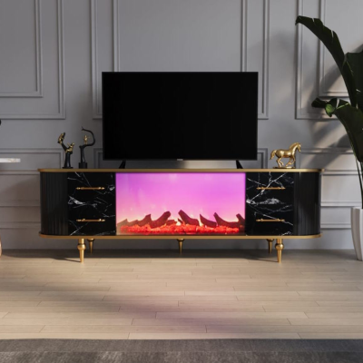 Tokyo Elektronik Şömineli  Dört Çekmeceli TV Ünitesi