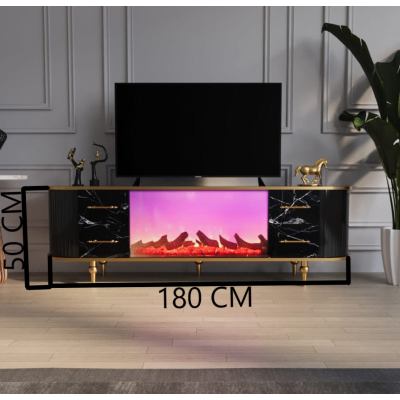 Tokyo Elektronik Şömineli  Dört Çekmeceli TV Ünitesi